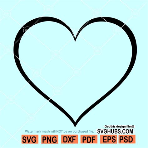 Heart Outline Svg Cut File Free Layered Svg Cut File