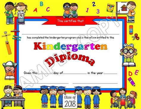 Kindergarten Diploma Editable Lessons For Little Ones By Tina Oblock