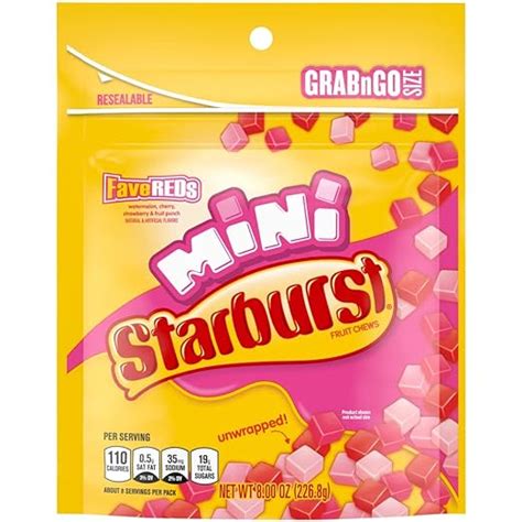 Starburst Favereds Minis Fruit Chews Candy 8 Ounce Grab N
