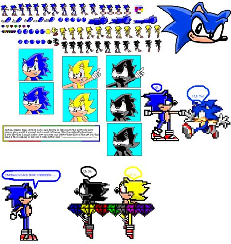 Custom Sonic Sprites By Hand By Purepwnage20 On Deviantart