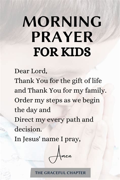 6 Simple Morning Prayers For Children The Graceful Chapter Jesus