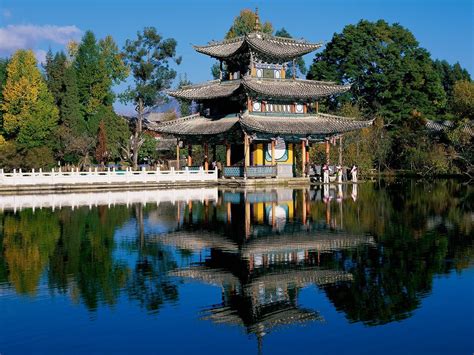 I understand that the deity giving consultation is huang. reflection, Asian Architecture, Lake, Temple, China ...