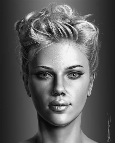 Portrait Of Scarlett Johansson By Ahmad Ramadan 3d Portrait Portrait Drawing Realistic Drawings