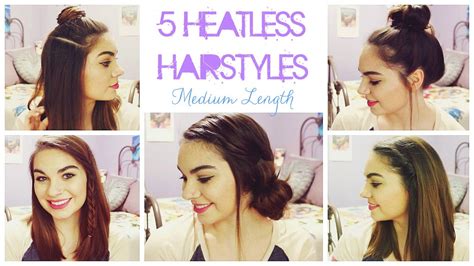 Messy hair is a trend that works perfectly on girls who have lesser skills in styling. 5 Heatless Hairstyles for Summer! // Medium Length Hair ...
