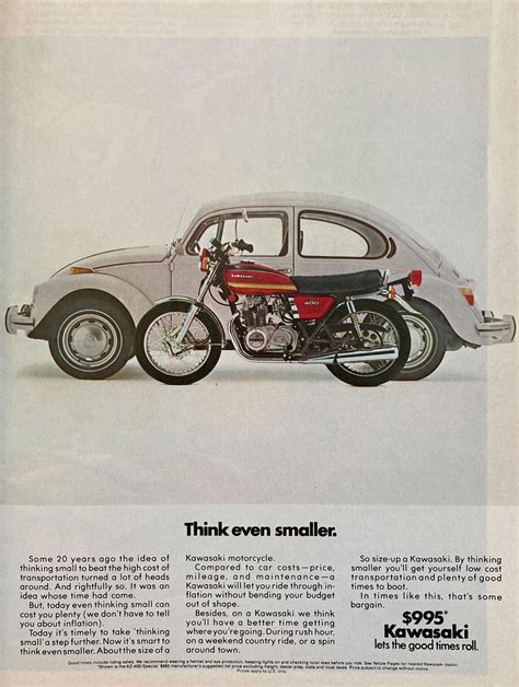 Ad Break In 1975 Kawasaki Urged You To Think Even Smaller Hagerty Uk