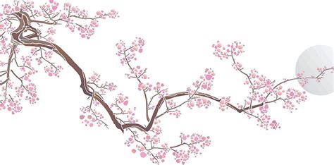 Cherry Blossom And Moon Stencil Henny Donovan Motif