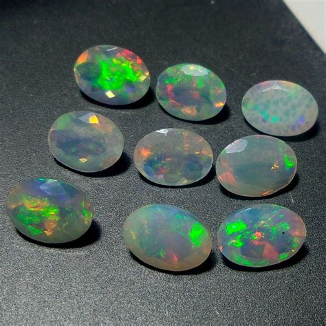 Natural Ethiopian Welo Fire Black Opal Faceted Cut Stone