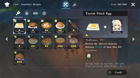 Genshin Impact Cooking Guide Recipe Locations Ingredients And