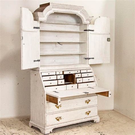 A painted secretary + fusion mineral paint giveaway these pictures of this page are about:painted secretary desk before and after. Antique White Painted Gustavian Secretary Desk Bureau ...