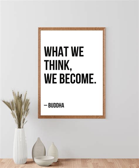What We Think We Become Inspirational Quote Poster Digital Etsy