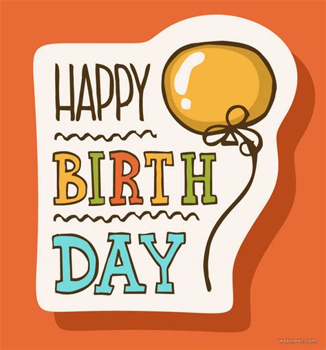 Ready in ai, svg, eps or psd. 50 Beautiful Happy Birthday Greetings card design examples