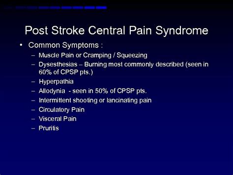 Post Stroke Pain Syndromes Susan Stickevers Md Residency