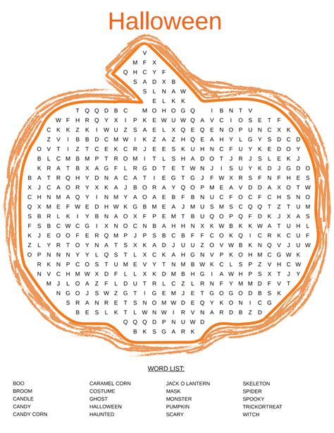 Word Search Puzzles And Games For Halloween Printerfriendly