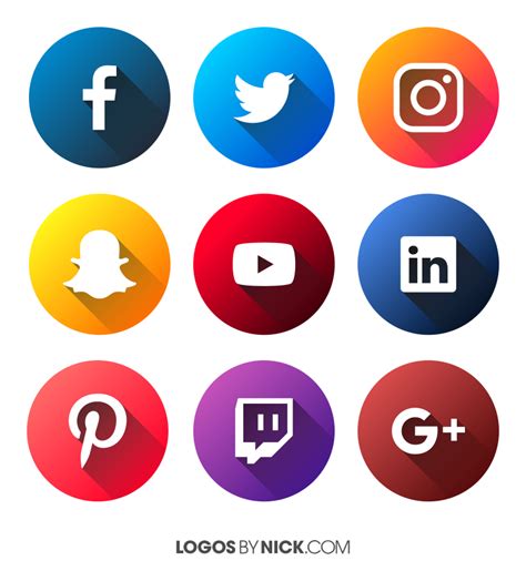 Flat Social Media Icons Free Vector Pack For 2018