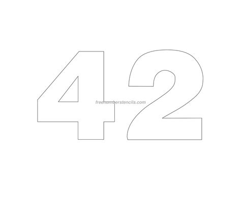 Free Helvetica 42 Number Stencil