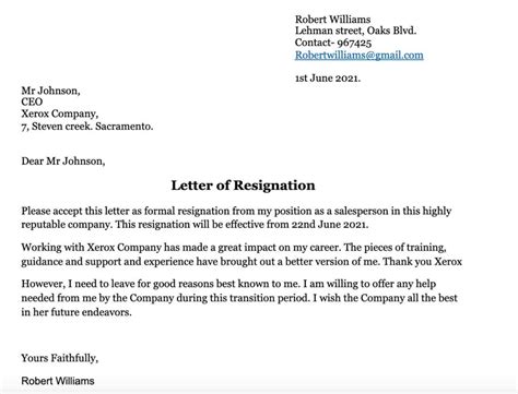 12 Resignation Letter Samples Reventify