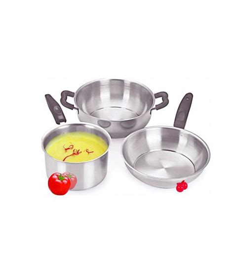 Peach 3pcs Stainless Steel Induction Friendly Cookware Set Buy Online