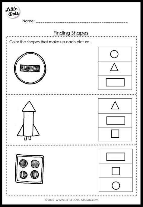 Pre-K Math Shapes Worksheets and Activities | Shapes worksheets, Shape