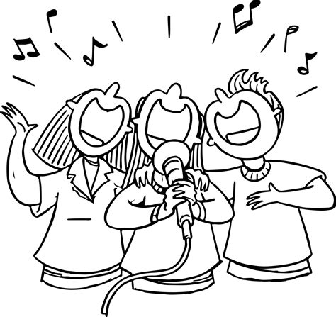 Children Singing Coloring Page At Getdrawings Free Download