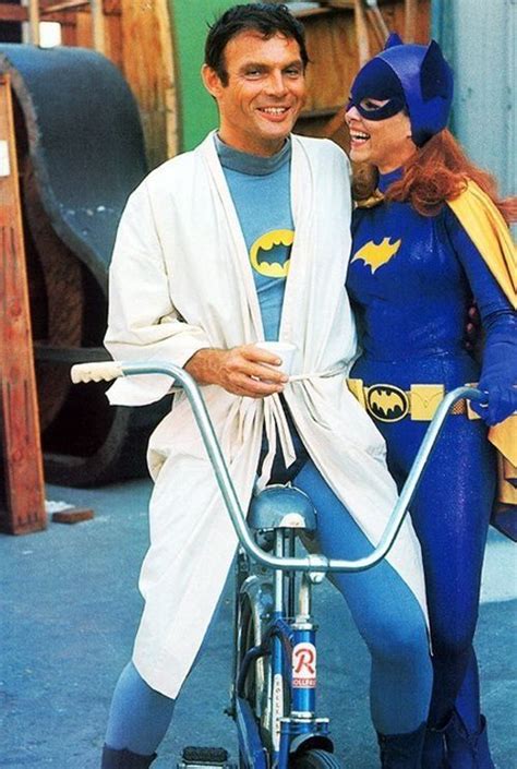 Adam West And Yvonne Craig On The Set Of The Batman Tv Show 1966