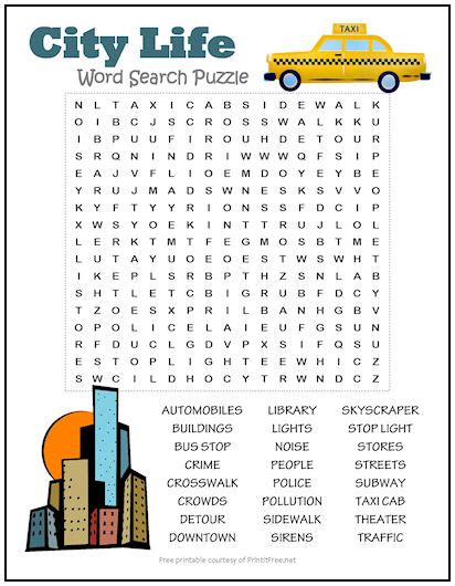 Word Search Puzzles Cities