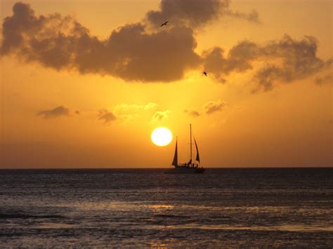 Sunset In Palm Beach Aruba Free Photo Download Freeimages