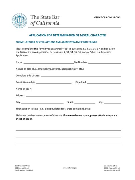 Ca State Bar Moral Form Fill Out And Sign Printable Pdf Template