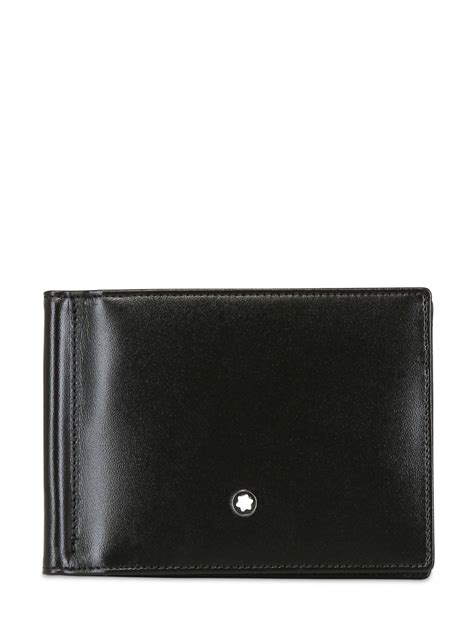 Leatherboss genuine leather men long. Montblanc Meisterstuck 6cc Wallet With Money Clip in Black for Men | Lyst