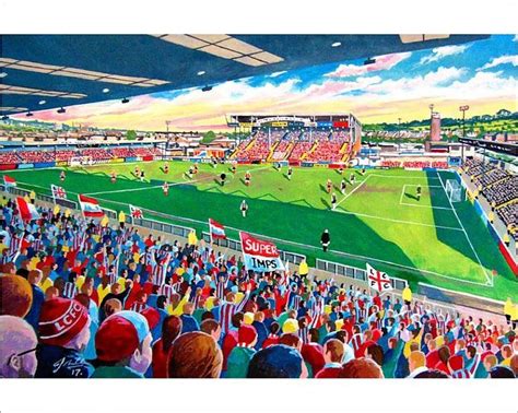 Previously, lincoln city had played at the nearby john o'gaunts ground since the club's 1884 inception. Print of Sincil Bank Stadium Fine Art - Lincoln City ...