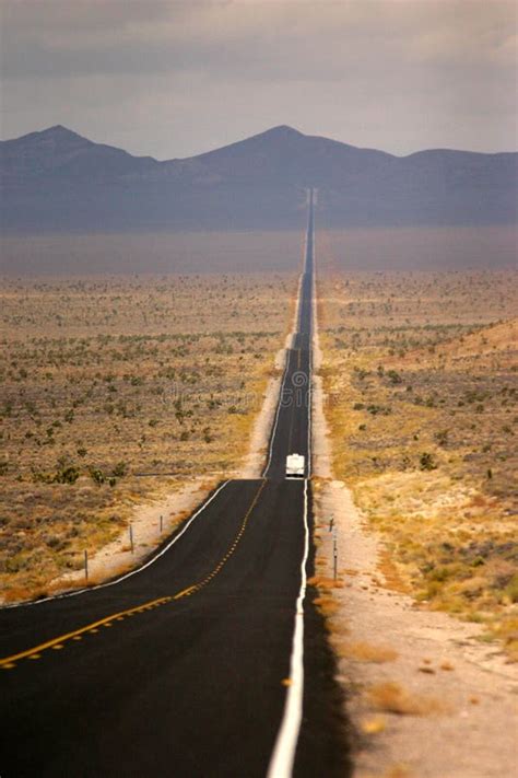 Long Road With A Route 66 Logo Painted On It Stock Photo Image Of