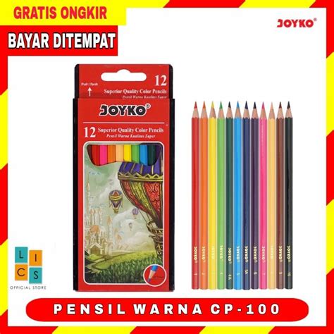 Jual Pensil Warna Joyko Cp 100 12 Warna Panjang Pencil Colour Cp100