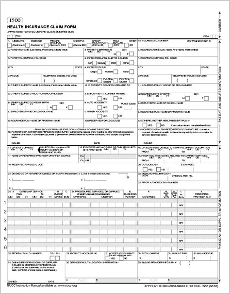 Hcfa 1500 Form Pdf Form Resume Examples