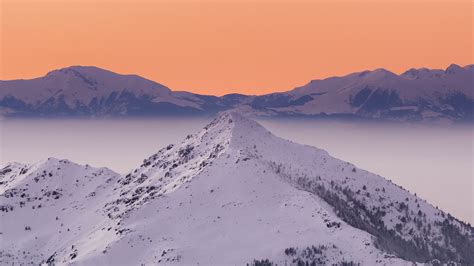 Download Wallpaper 2560x1440 Mountain Peak Snowy Sky Landscape