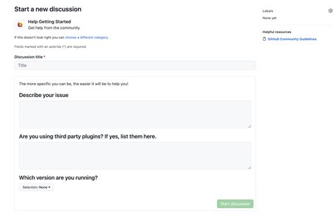 Creating Discussion Category Forms Github Docs