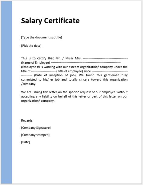 Salary Slip Format In Word Salary Certificate Format In Word Screenvsa