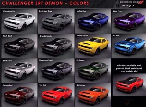 Dodge Challenger Colors By Year Gema Isbell
