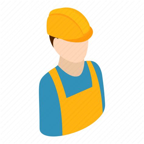 Builder Engineer Hat Isometric Professional Repairman Worker Icon