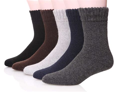 Mens Wool Socks Thermal Heavy Thick Winter Warm Fuzzy Cabin Socks For