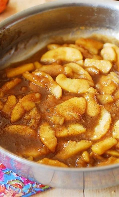 Sweet Cooked Apples With Butter Brown Sugar Cinnamon Nutmeg And