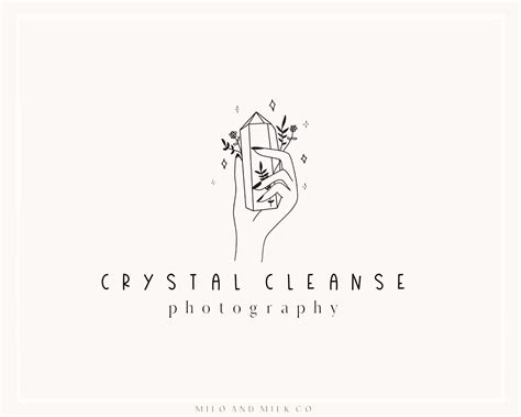 Crystal Hand Logo Gem Logo Jewelry Logo Botanical Logo Etsy Australia