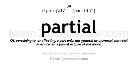 Pronunciation Of Partial Definition Of Partial Youtube