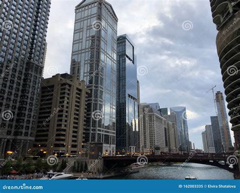 Chicago Streets View On Riverwalk Editorial Image Image Of