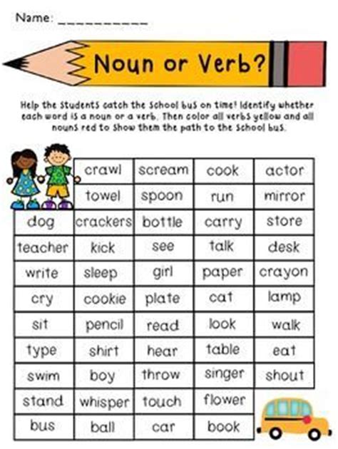 Fwiw, i'm imaginging how i can translate the phrase into japanese. Back to School Identifying Nouns and Verbs Activity | Back ...
