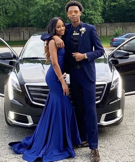 Navy Blue Prom Couple Matching Prom Outfits For Couples Homecoming Couple Formal Dresses Long