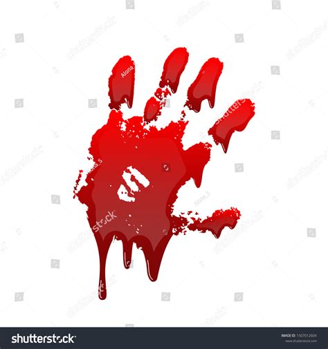 Bloody Hand Print 3d Isolated White Stock Illustration 1507012604