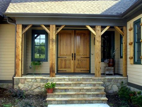 Front Porch With Cedar Columns And Corbels — Randolph Indoor And