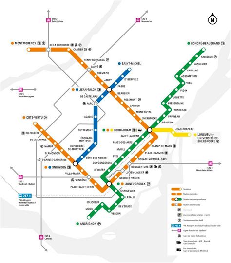 Plan Et Carte Du Métro De Montreal Lignes Et Stations Du Métro De