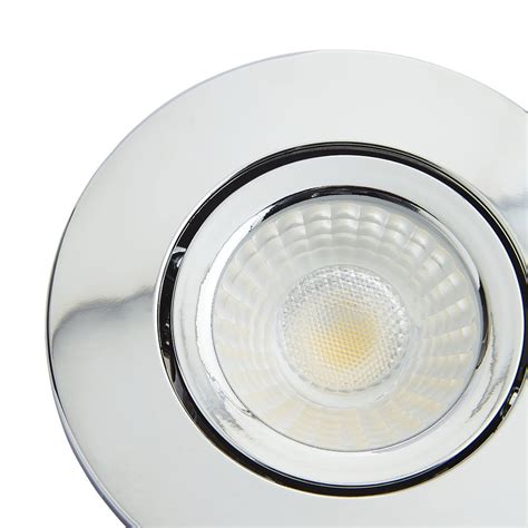 6 X Revive Ip65 Chrome Round Led Fire Rated Bathroom Downlights