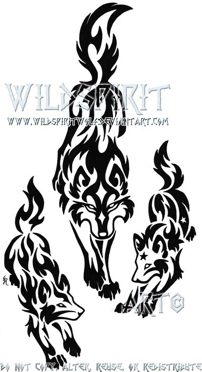 Tribal Wolf Mother And Pups By Wildspiritwolf On Deviantart Tribal