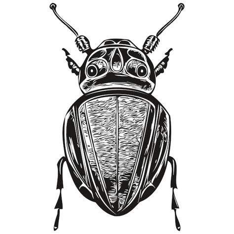 Premium Vector Beetle Vector Illustration Line Art Drawing Black And